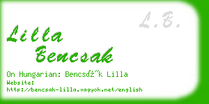 lilla bencsak business card